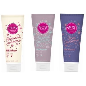 3 EOS Cashmere Body Lotion Set - Peppermint, Caramel, Cocoa- 2.5 oz Each
